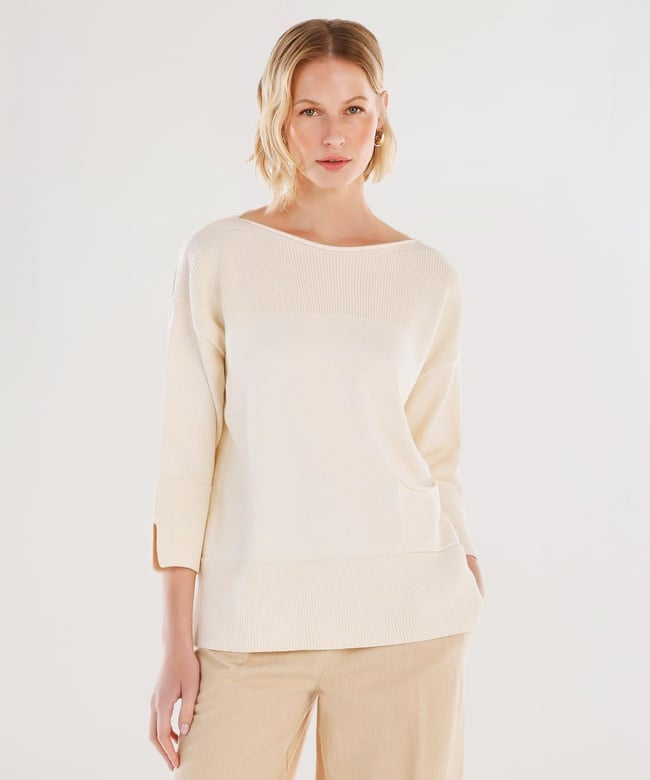  YARGICI Kayık Yaka 3/4 Kollu Triko