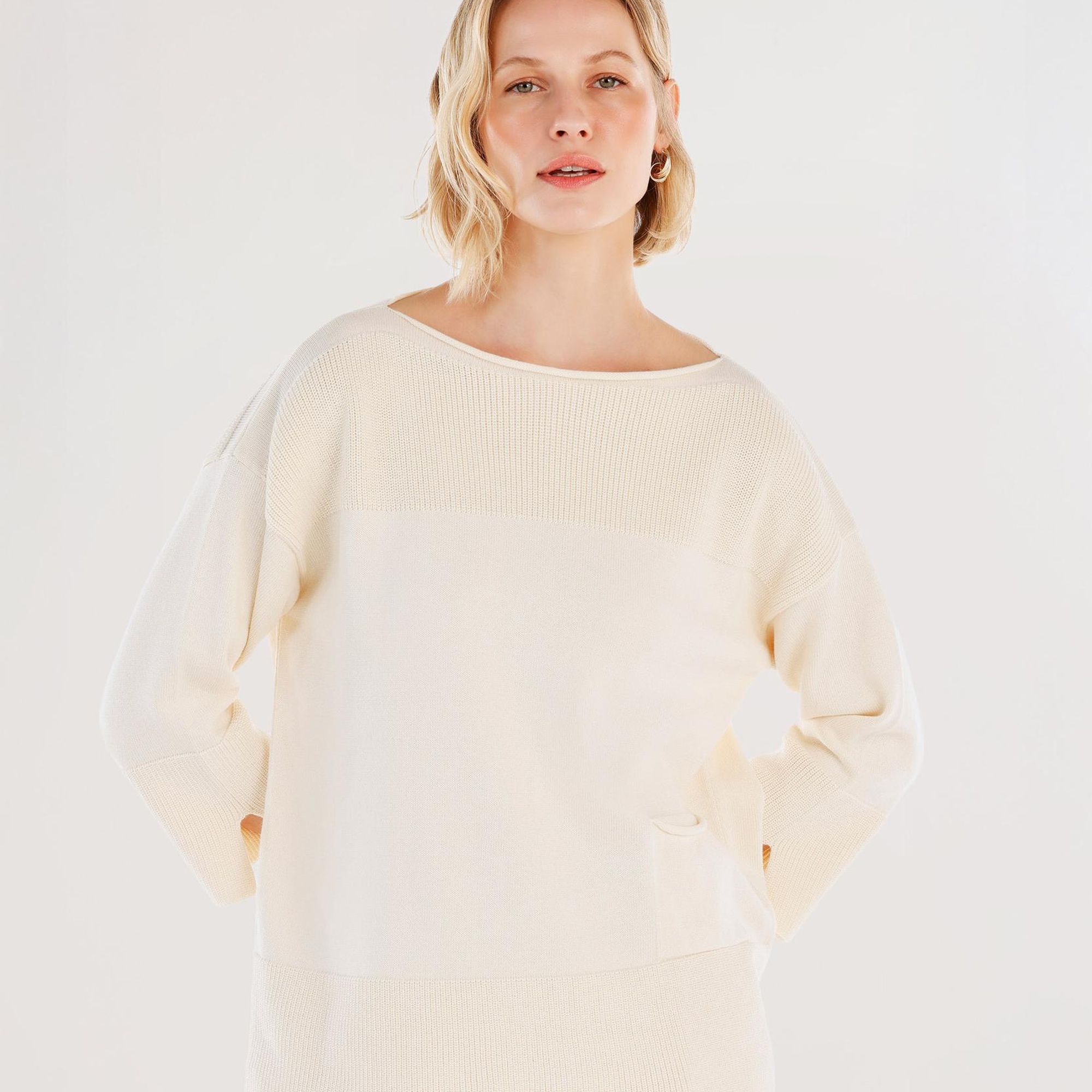 YARGICI Kayık Yaka 3/4 Kollu Triko