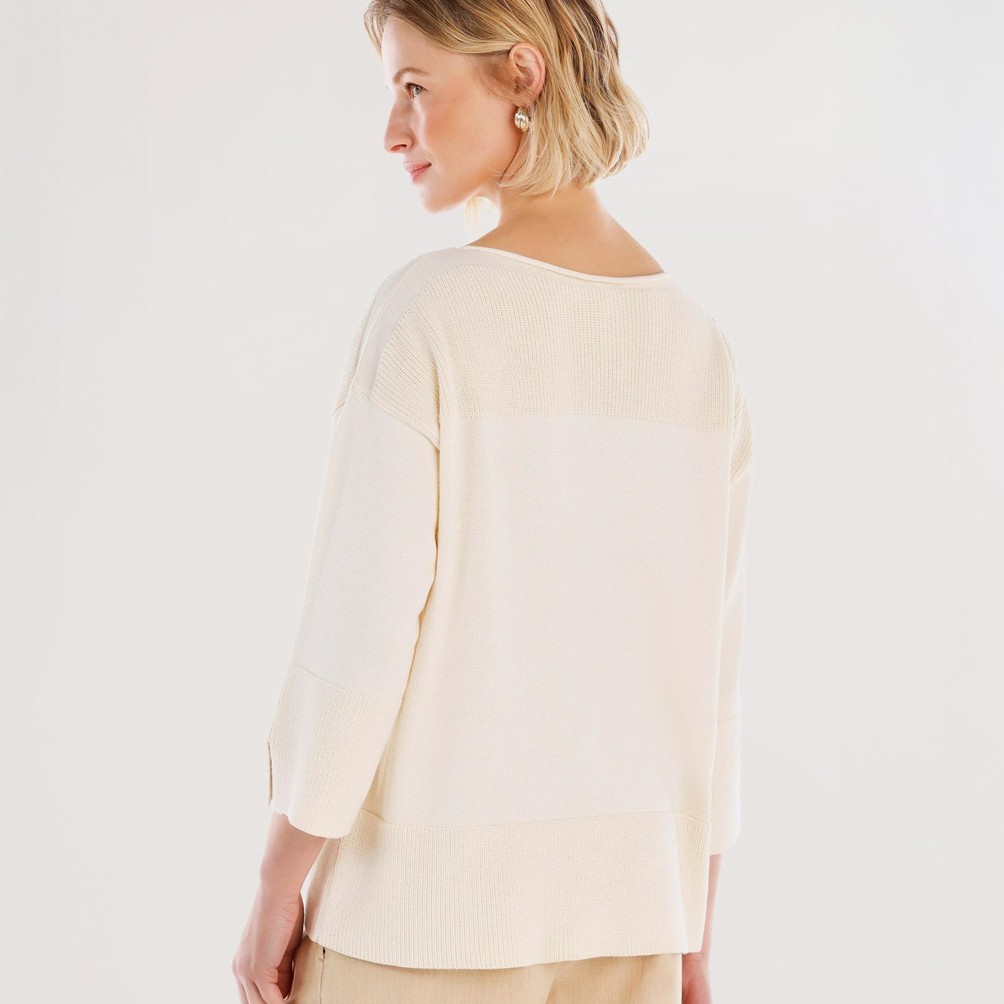 YARGICI Kayık Yaka 3/4 Kollu Triko