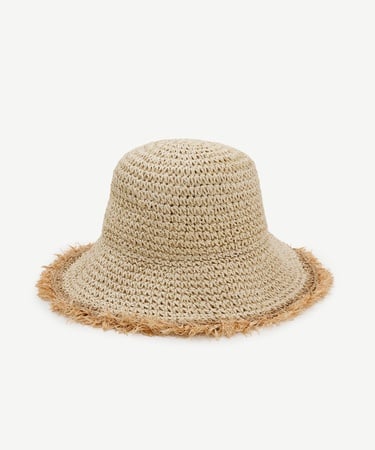  YARGICI Püskül Detaylı Rafya Kaplin Şapka