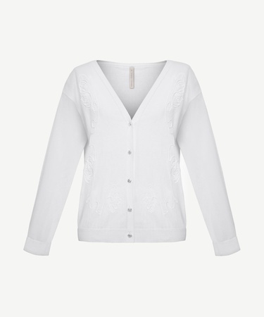  YARGICI V Yaka Nakışlı Hırka