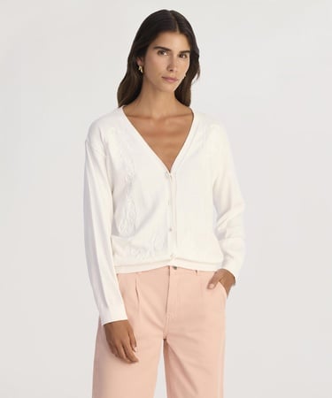  YARGICI V Yaka Nakışlı Hırka