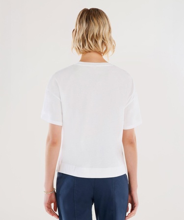  YARGICI Nakış Detaylı Bisiklet Yaka Kısa Kollu T-shirt