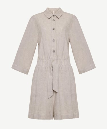  YARGICI Kemerli Beli Lastikli Bermuda Tulum