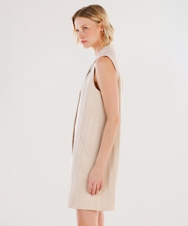  YARGICI Ceket Yaka Kolsuz Kısa Yelek Elbise