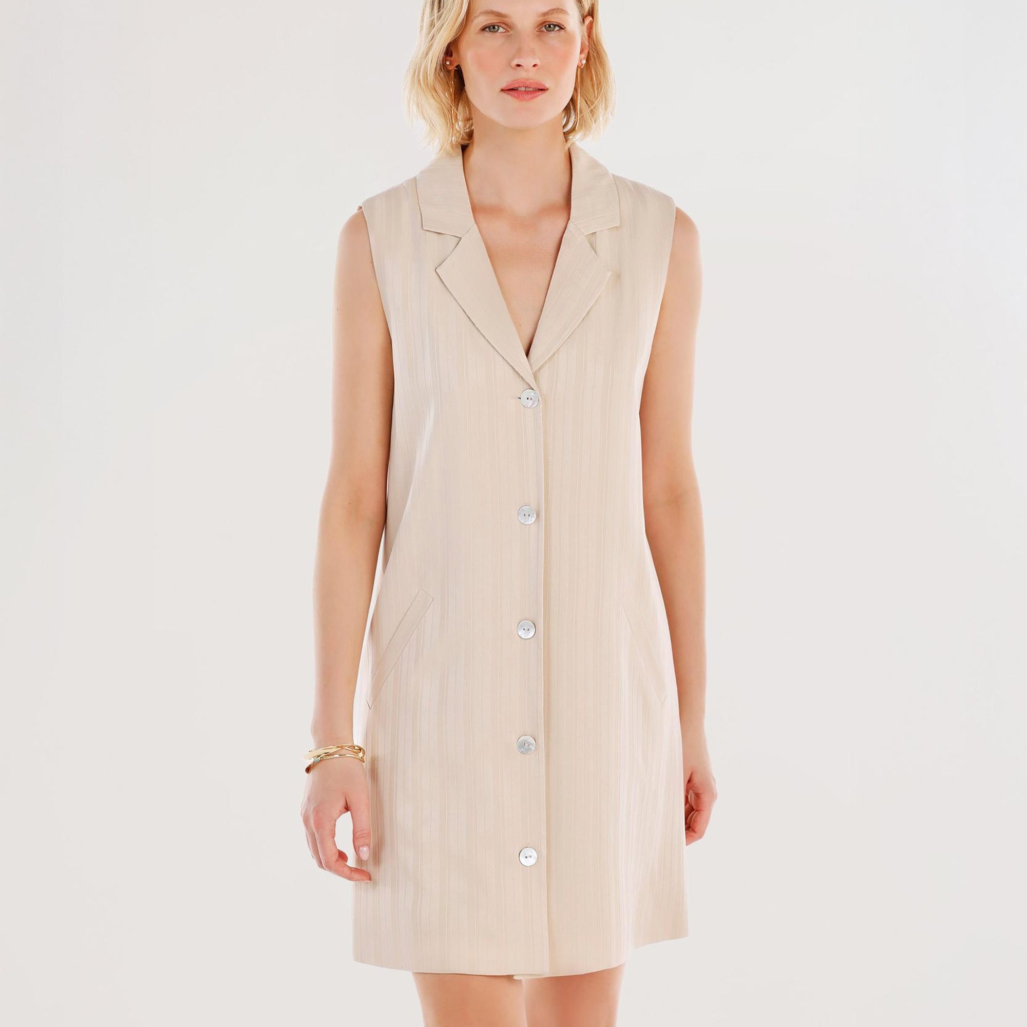 YARGICI Ceket Yaka Kolsuz Kısa Yelek Elbise