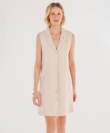  YARGICI Ceket Yaka Kolsuz Kısa Yelek Elbise