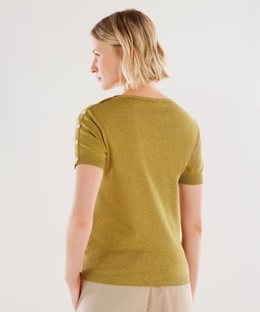  YARGICI Omuz Detaylı Kısa Kollu Triko