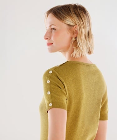  YARGICI Omuz Detaylı Kısa Kollu Triko