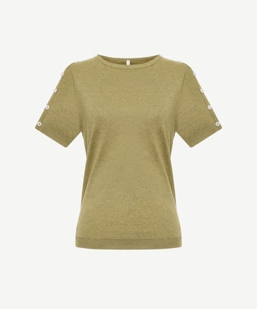  YARGICI Omuz Detaylı Kısa Kollu Triko