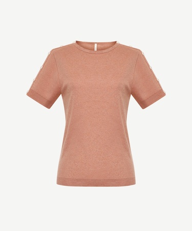  YARGICI Omuz Detaylı Kısa Kollu Triko