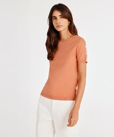  YARGICI Omuz Detaylı Kısa Kollu Triko