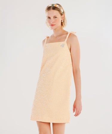  YARGICI Askılı Nakış Detaylı Kısa Boylu Elbise