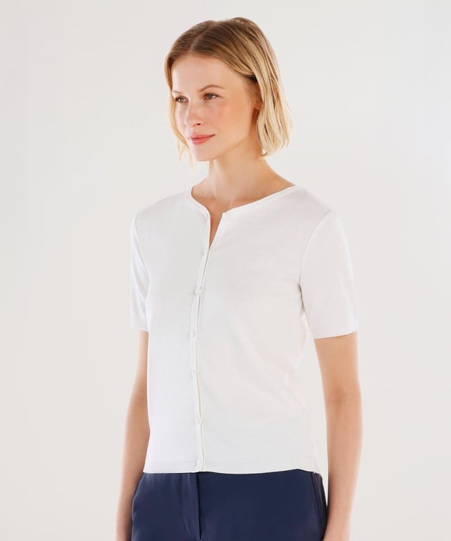  YARGICI Bisiklet Yaka Yarım Kollu Triko Hırka