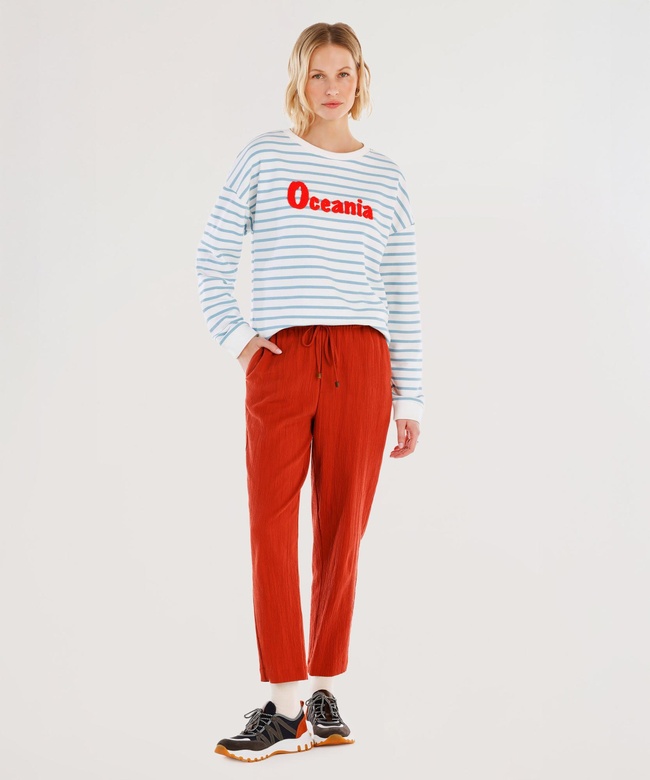  YARGICI Nakış Detaylı Bisiklet Yaka Sweatshirt