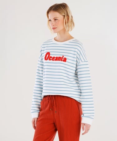  YARGICI Nakış Detaylı Bisiklet Yaka Sweatshirt