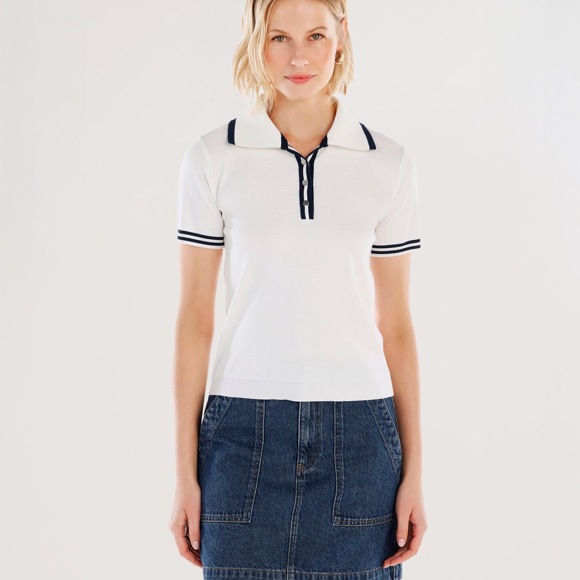 YARGICI Denizci Yaka Kısa Kollu Triko