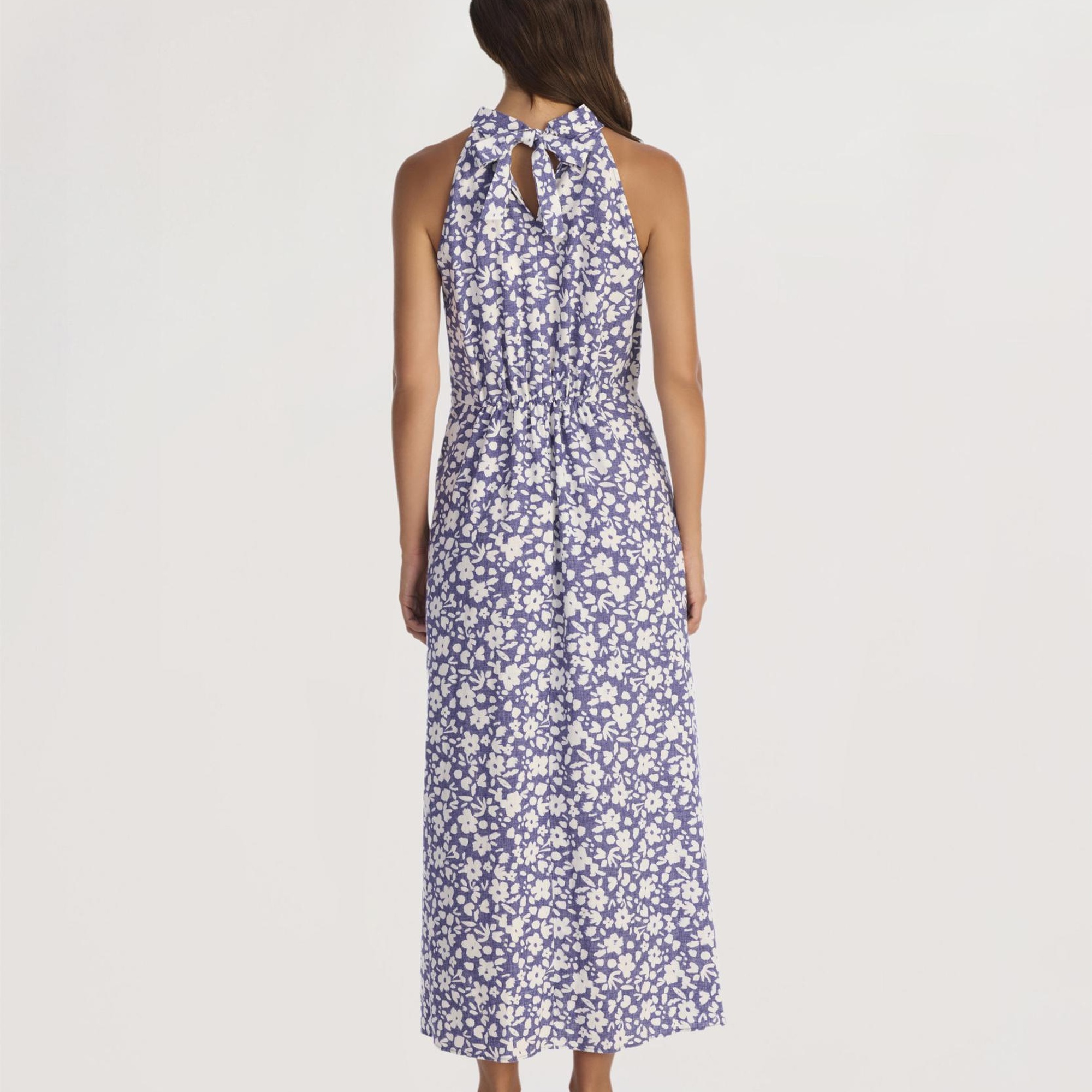 YARGICI Dik Yaka Kolsuz Uzun Boy Elbise