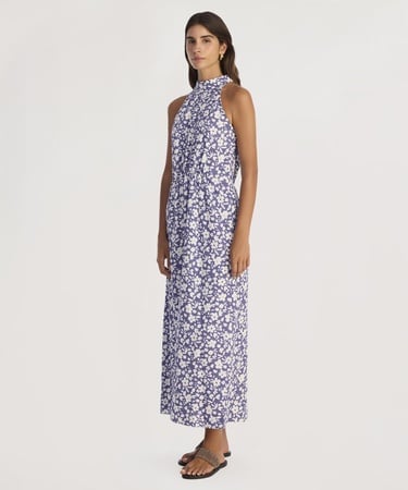  YARGICI Dik Yaka Kolsuz Uzun Boy Elbise