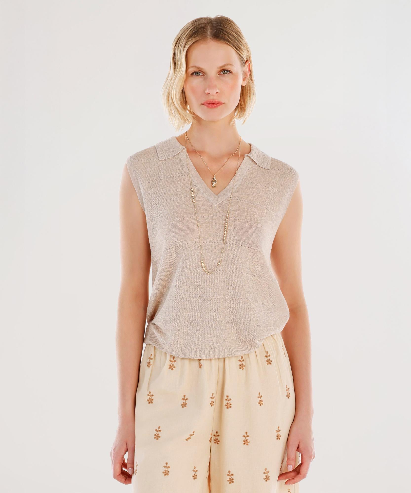  YARGICI Polo Yaka Kısa Kollu Kazak