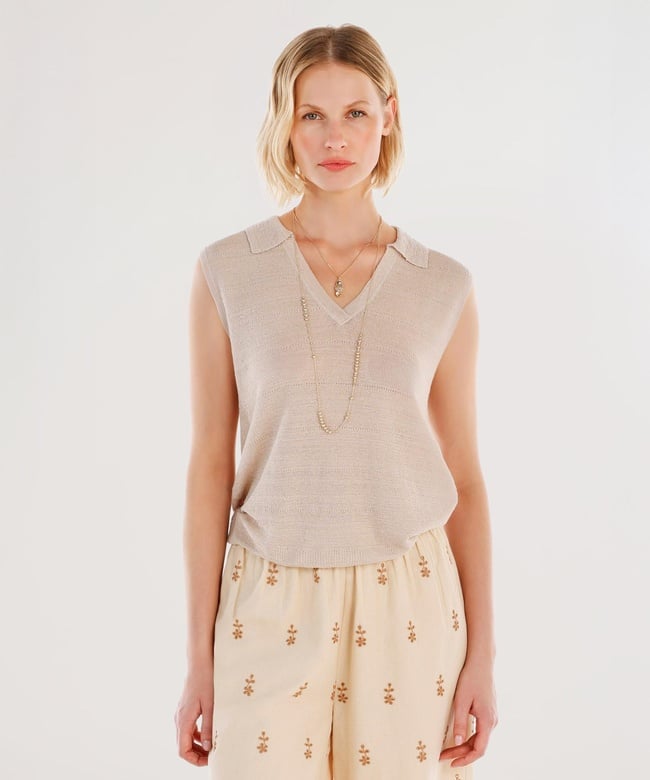  YARGICI Polo Yaka Kısa Kollu Kazak