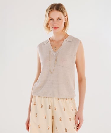  YARGICI Polo Yaka Kısa Kollu Kazak