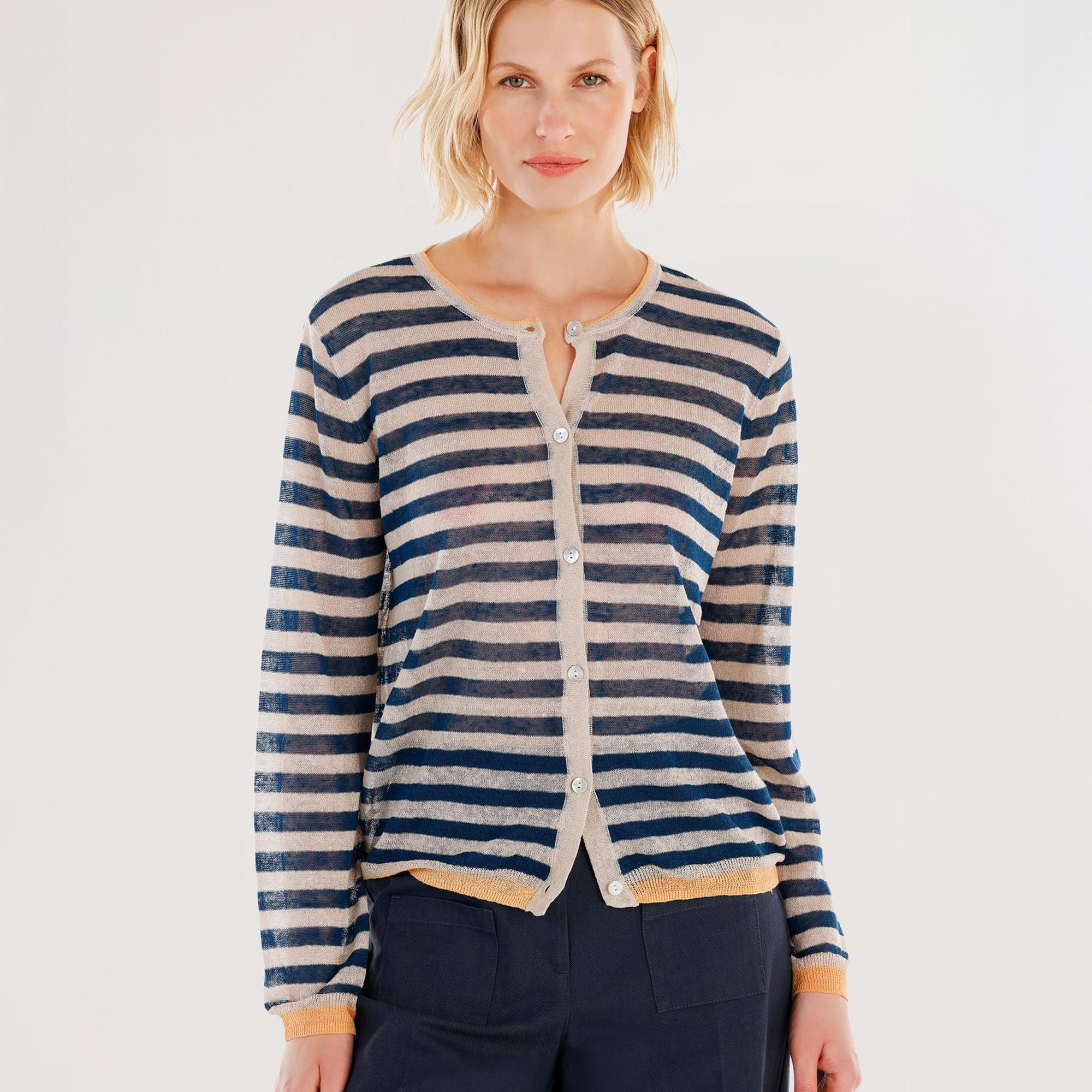 YARGICI Bisiklet Yaka Kontrast Detaylı Hırka