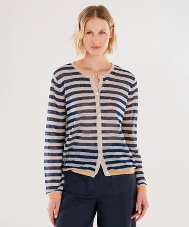  YARGICI Bisiklet Yaka Kontrast Detaylı Hırka