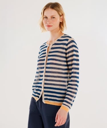  YARGICI Bisiklet Yaka Kontrast Detaylı Hırka