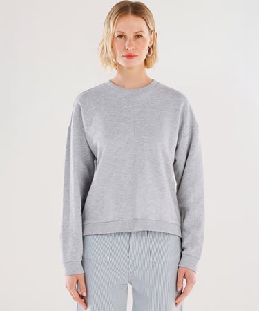  YARGICI Dikiş Ve Yırtmaç Detaylı Bisiklet Yaka Sweatshirt