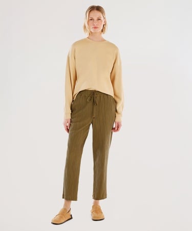  YARGICI Dikiş Ve Yırtmaç Detaylı Bisiklet Yaka Sweatshirt