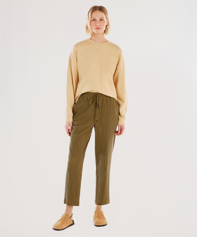  YARGICI Dikiş Ve Yırtmaç Detaylı Bisiklet Yaka Sweatshirt