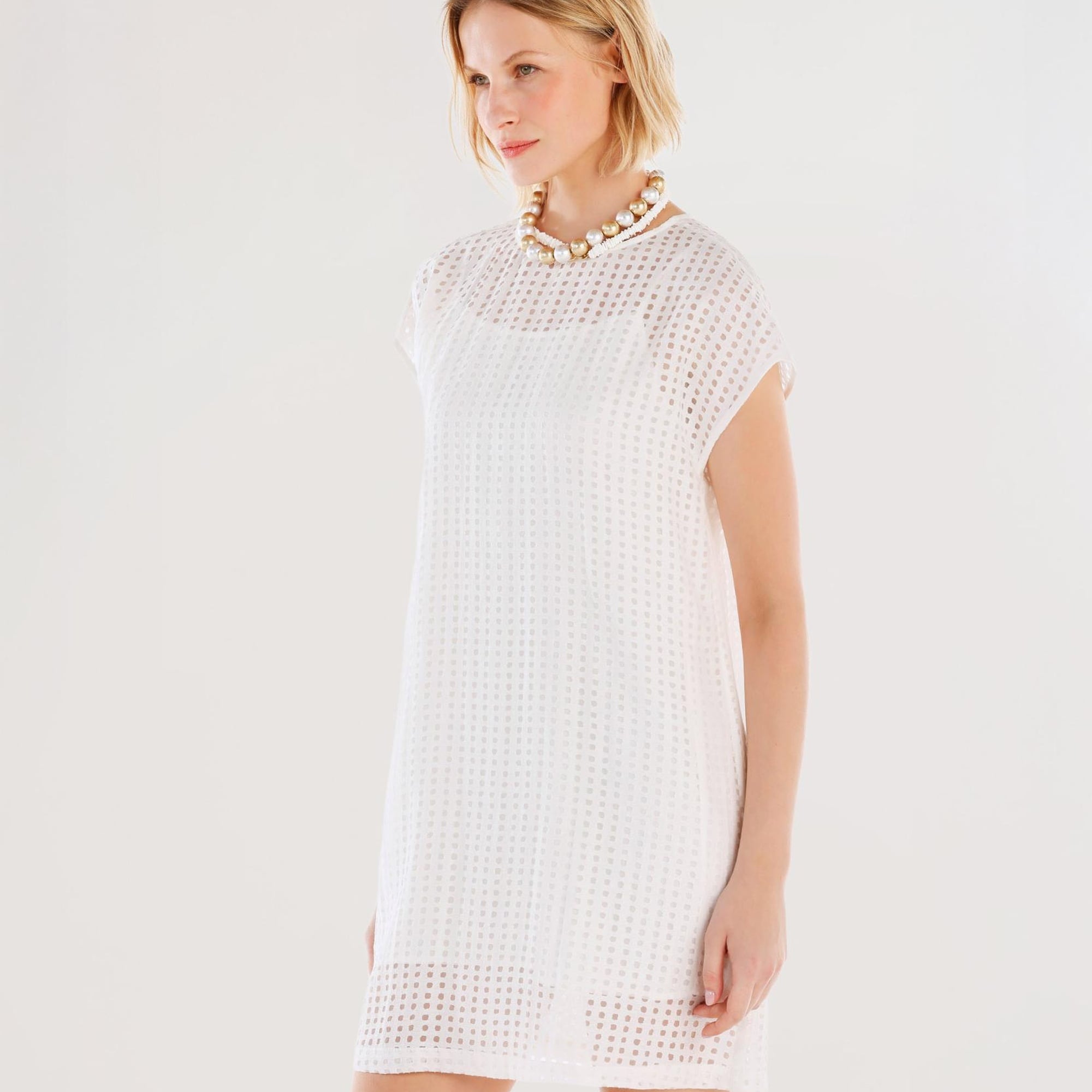 YARGICI Transparan Kumaşlı Kısa Kollu Kısa Elbise