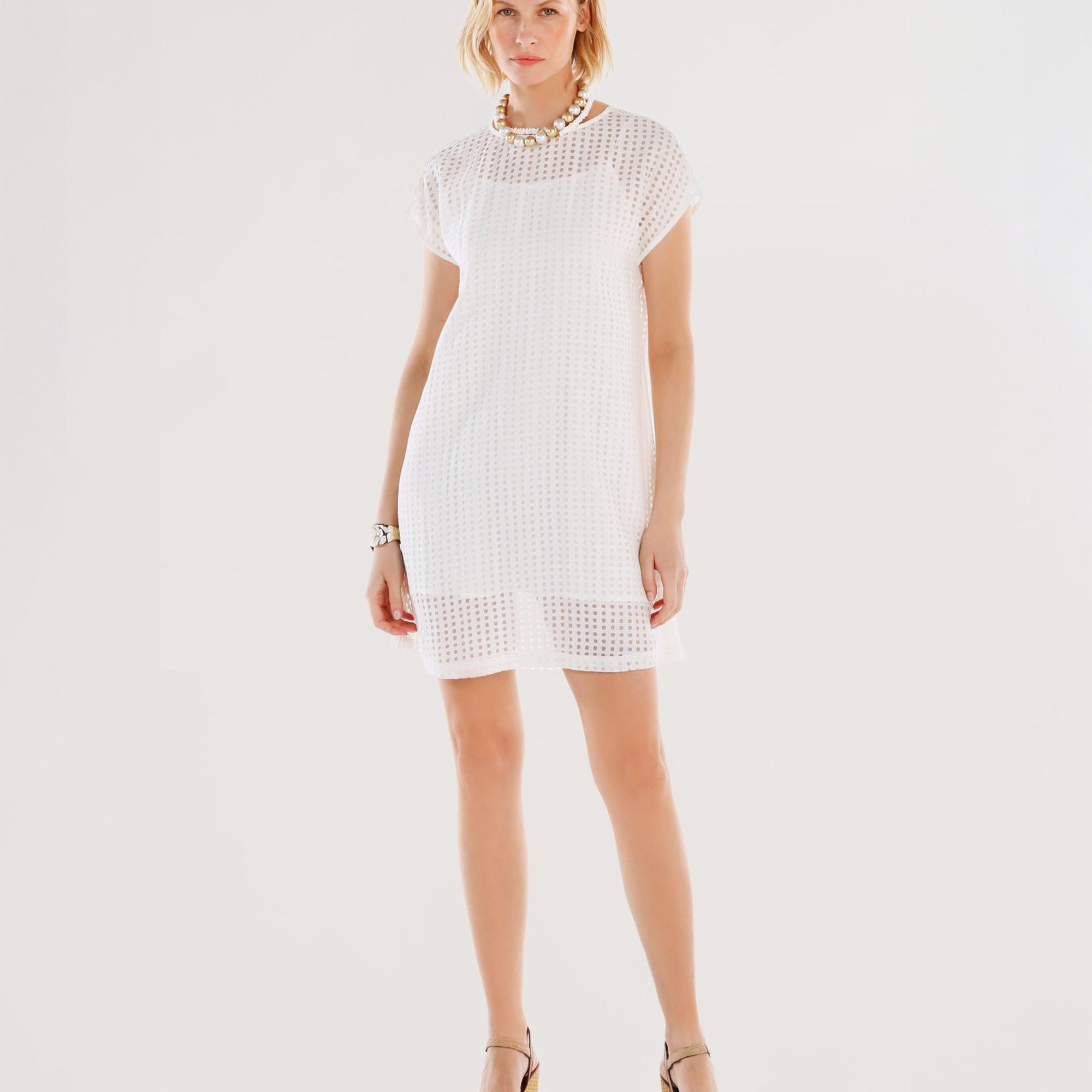 YARGICI Transparan Kumaşlı Kısa Kollu Kısa Elbise