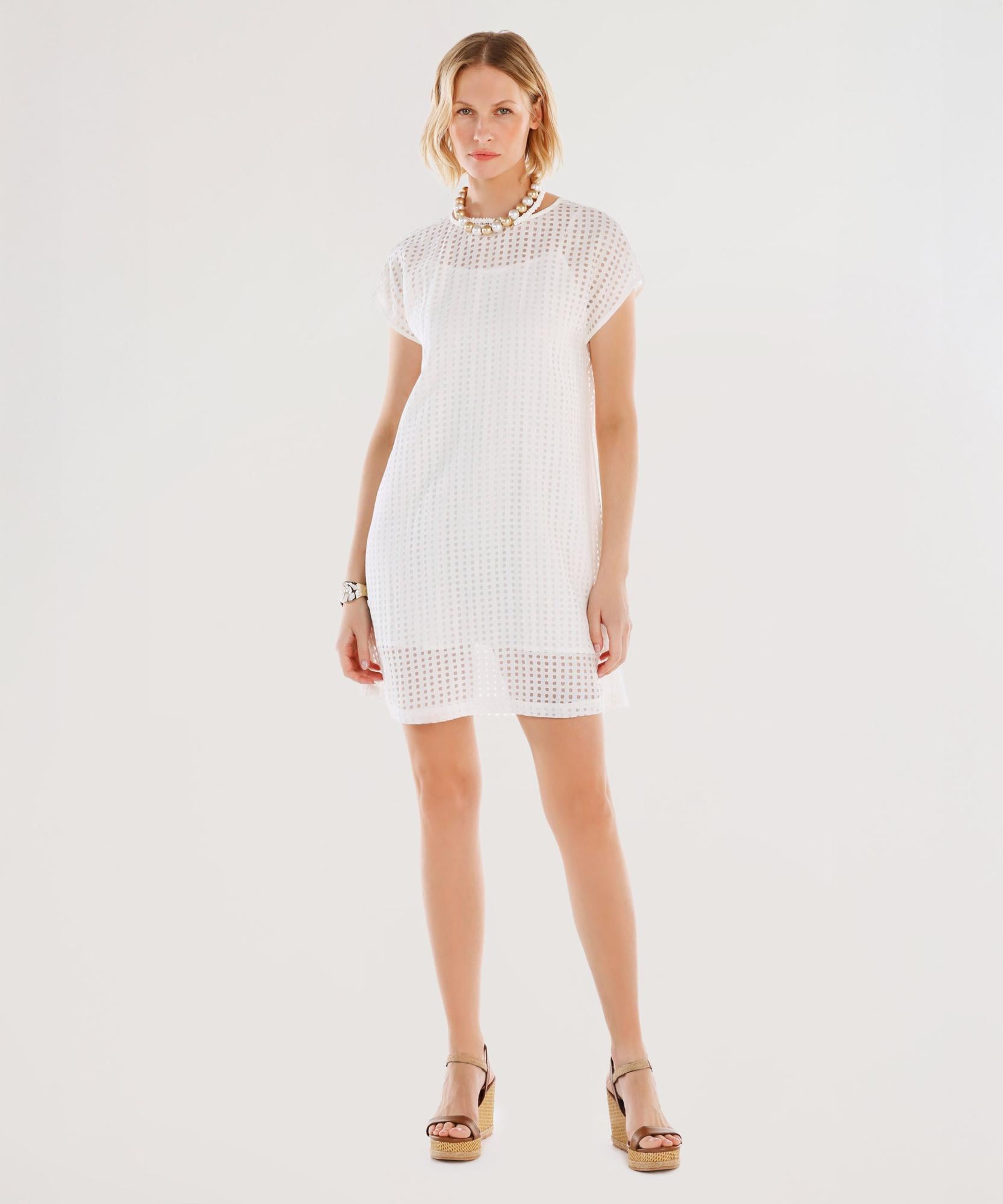  YARGICI Transparan Kumaşlı Kısa Kollu Kısa Elbise