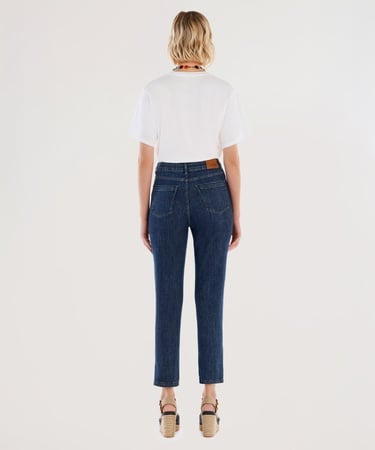  YARGICI Paça Yırtmaç Detaylı Normal Bel Dar Boru Paça Denim Pantolon