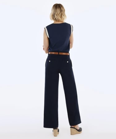  YARGICI Kemer Detaylı Yüksek Bel Rahat Kalıp Pantolon