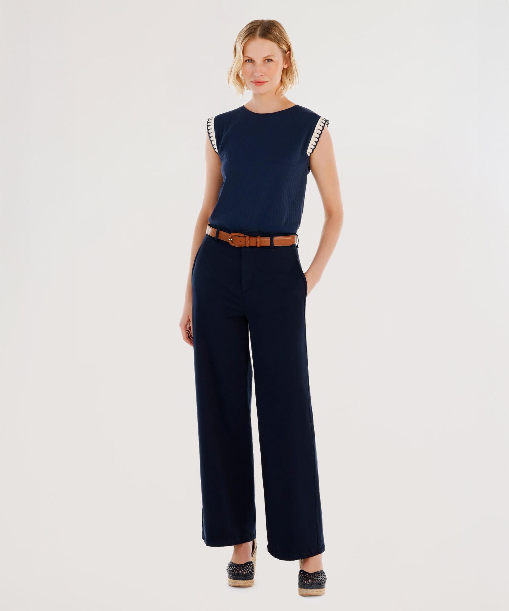  YARGICI Kemer Detaylı Yüksek Bel Rahat Kalıp Pantolon