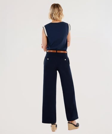  YARGICI Kemer Detaylı Yüksek Bel Rahat Kalıp Pantolon