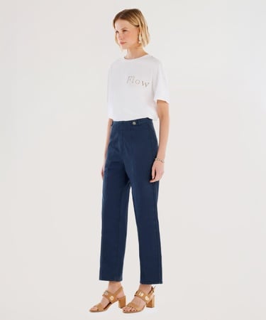  YARGICI Kemer Detaylı Normal Bel Düz Kesim Pantolon