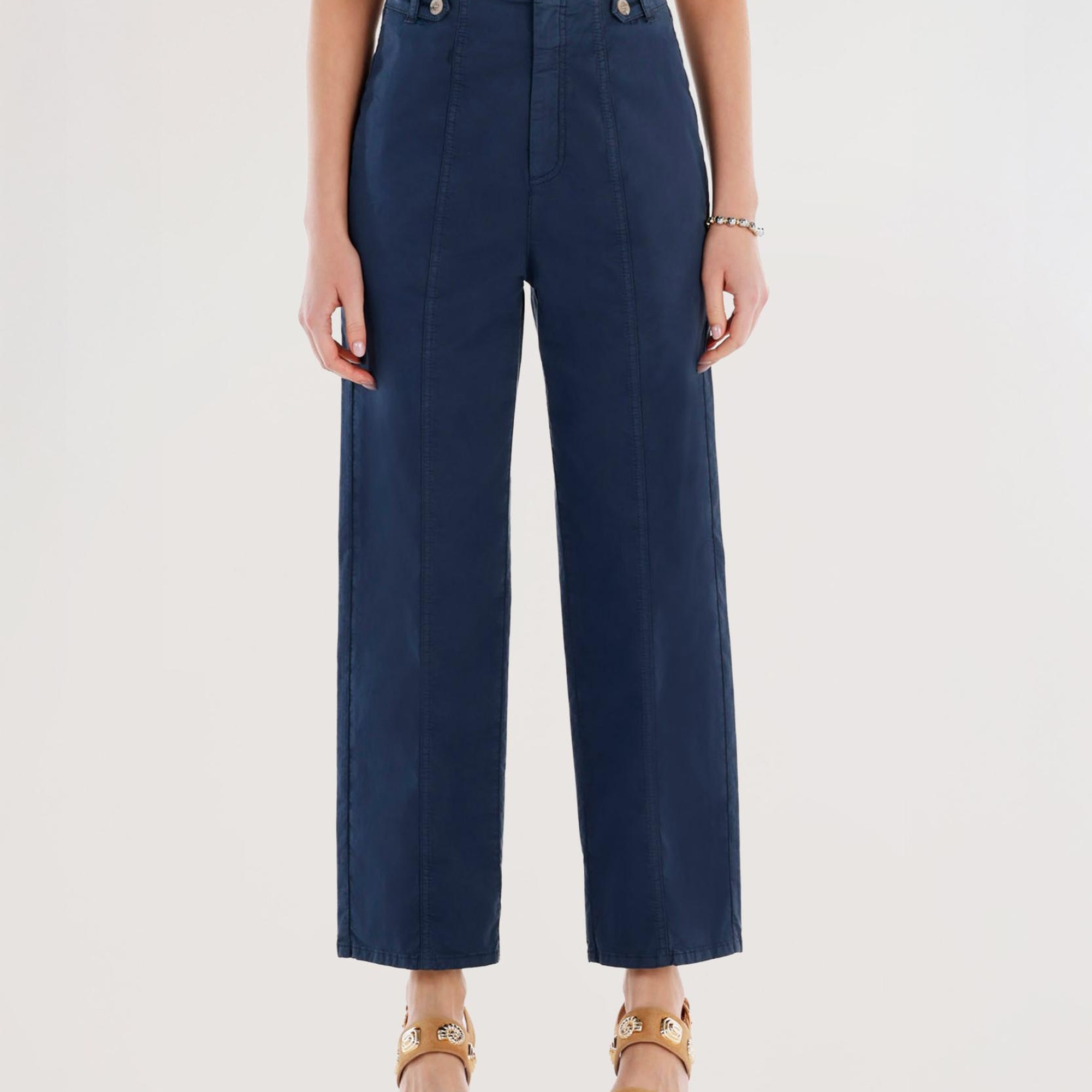 YARGICI Kemer Detaylı Normal Bel Düz Kesim Pantolon