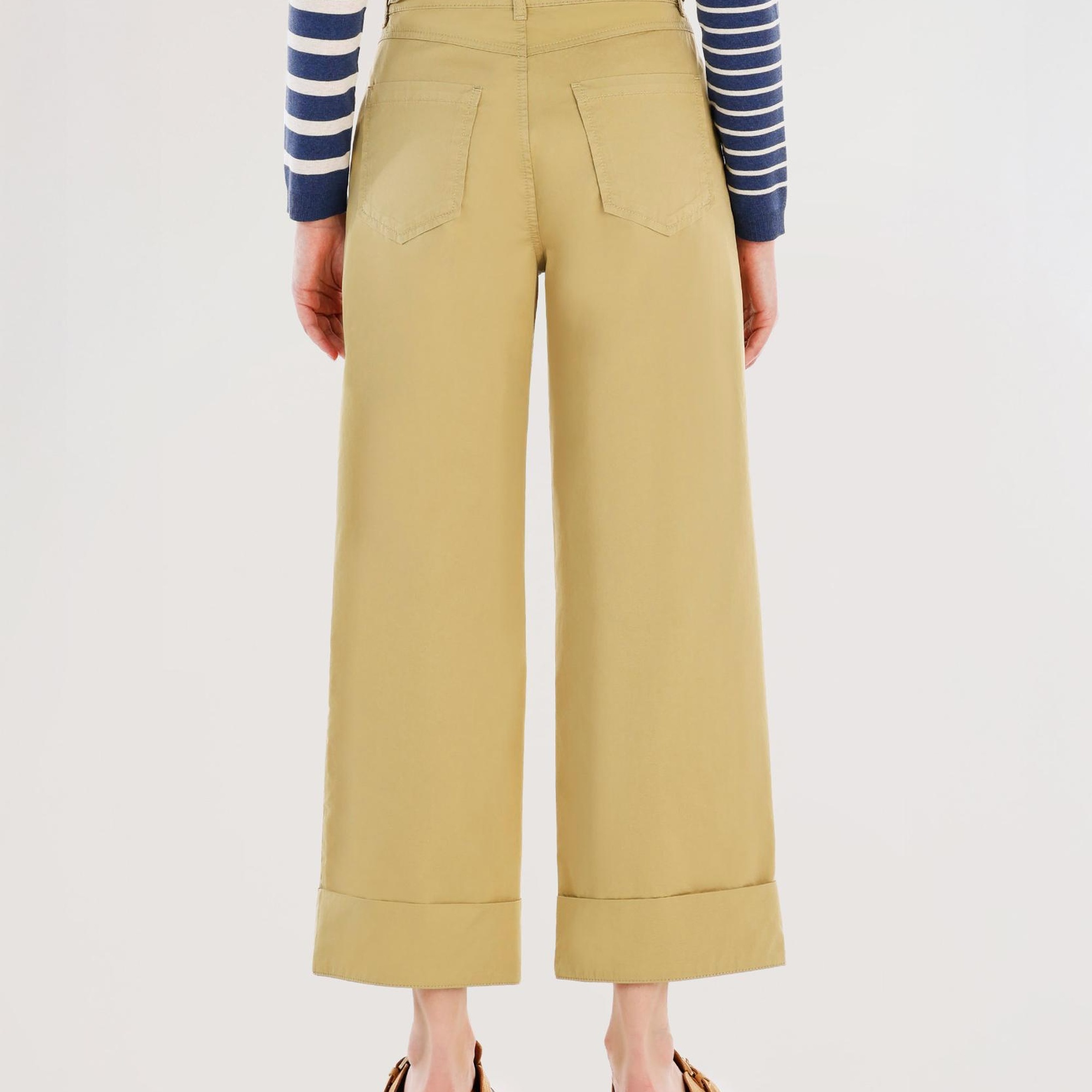 YARGICI Kemer Detaylı Yüksek Bel Geniş Paça Pantolon