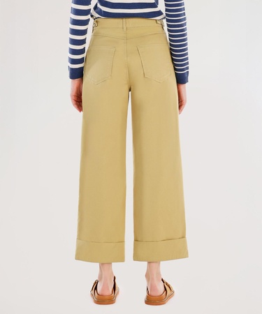  YARGICI Kemer Detaylı Yüksek Bel Geniş Paça Pantolon