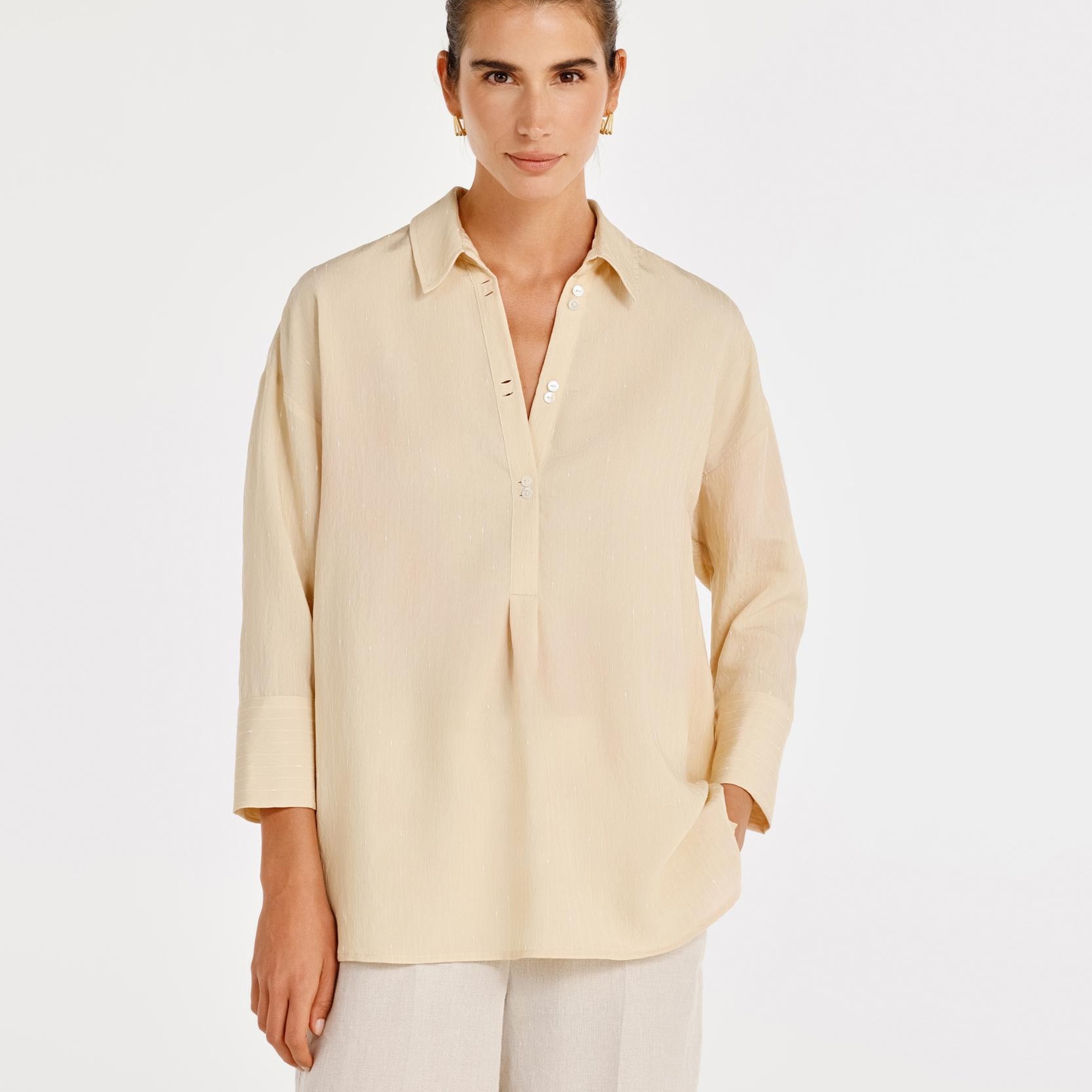 YARGICI Rahat Kalıplı Çan Kollu Gömlek