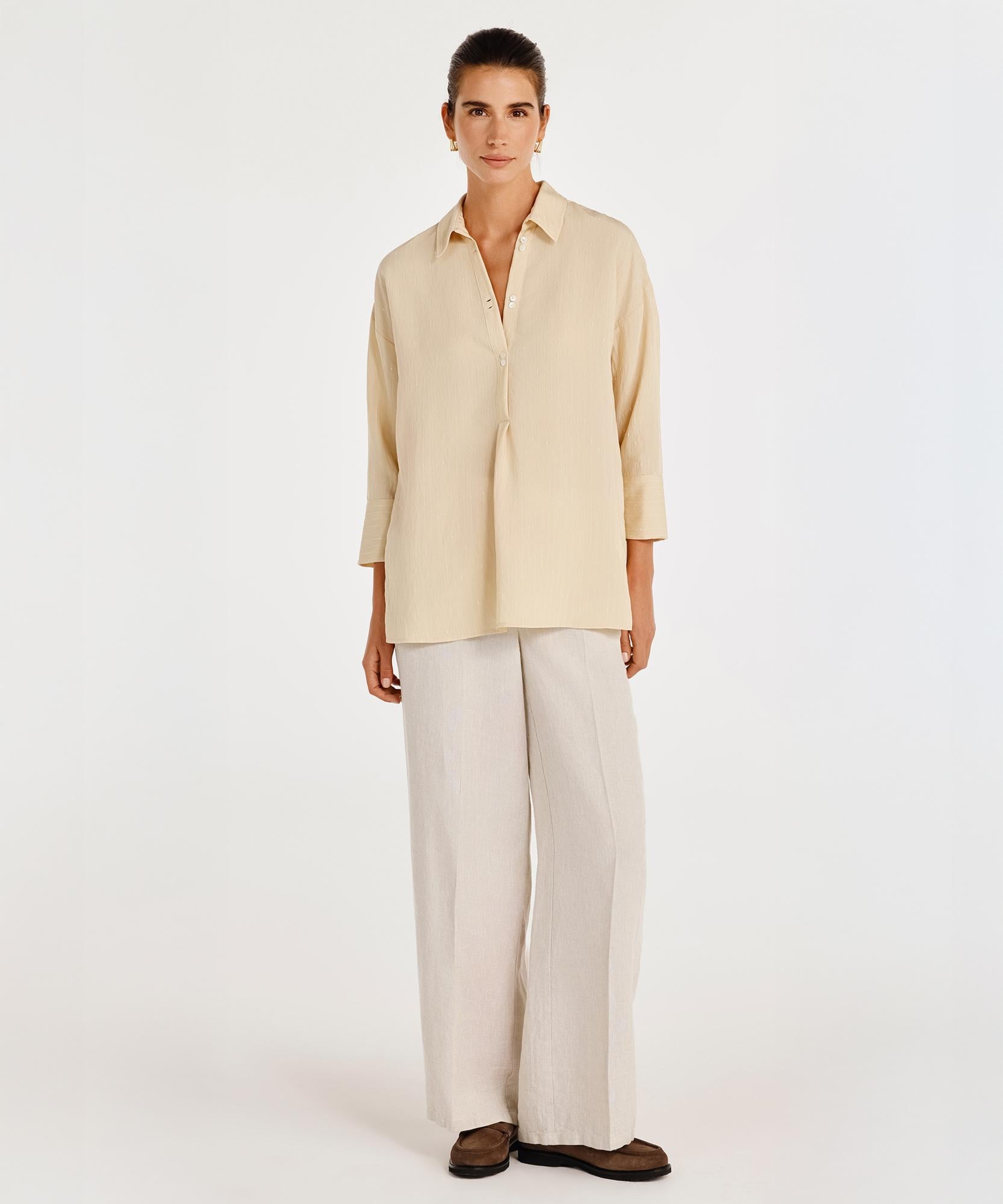  YARGICI Rahat Kalıplı Çan Kollu Gömlek