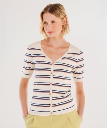  YARGICI Bisiklet Yaka Yarım Kollu Triko Hırka