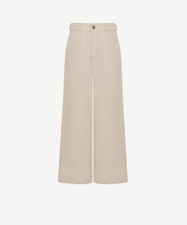  YARGICI Kemer Detaylı Yüksek Bel Geniş Paça Pantolon