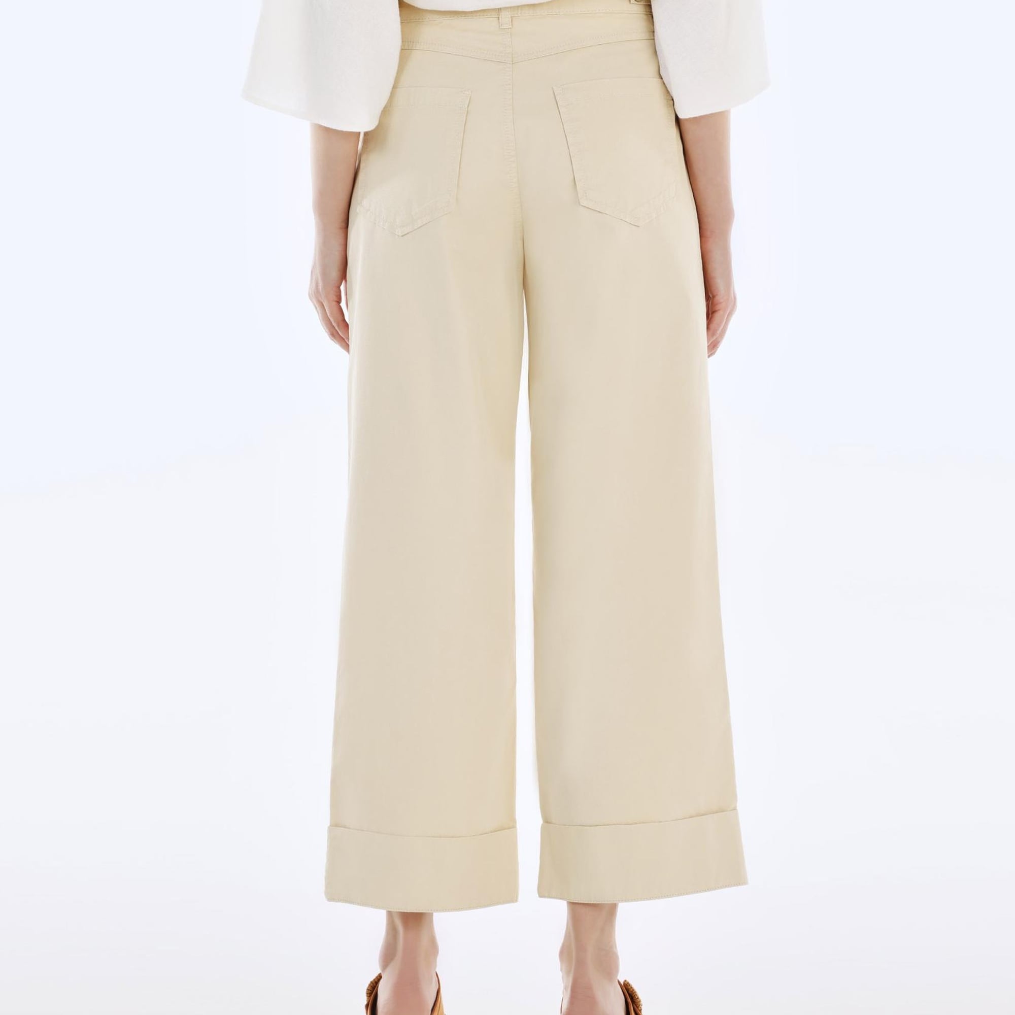 YARGICI Kemer Detaylı Yüksek Bel Geniş Paça Pantolon