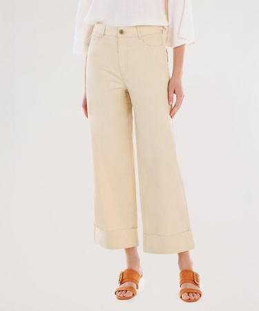  YARGICI Kemer Detaylı Yüksek Bel Geniş Paça Pantolon