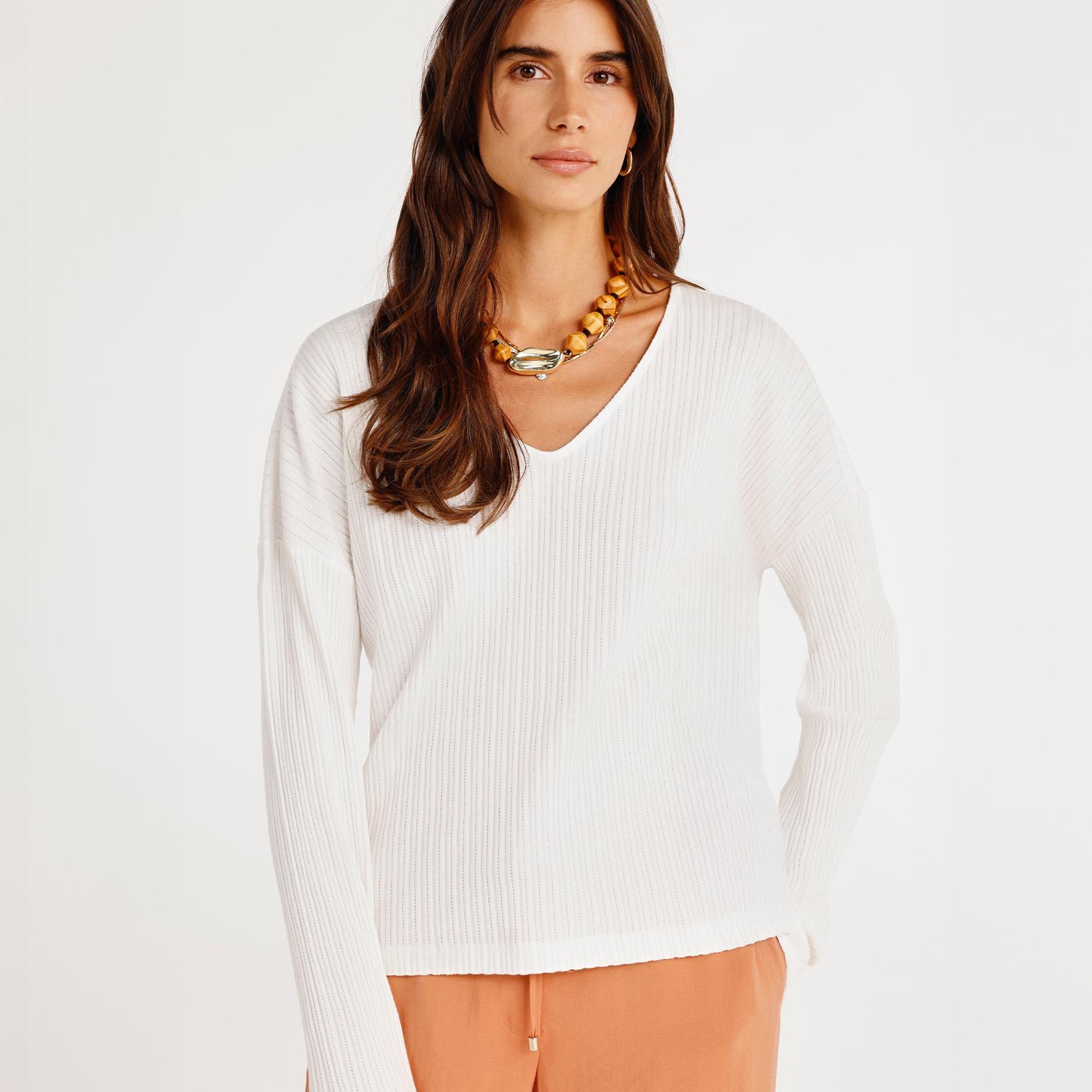 YARGICI V- Yakalı Uzun Kollu T-shirt